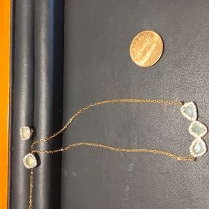 Sterling silver 3 stone pendant set dipped in gold never worn.